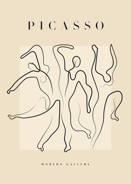 PICASSO taniec grafika PLAKAT 21x30cm linia #708