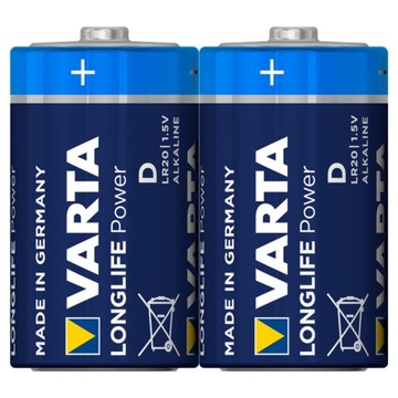 блистер из 2 батареек VARTA LR20 D LongLife Power.