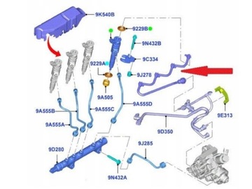 FORD FOCUS MK3 1.6 TDCi Шланг перелива топлива