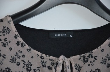 reserved sukienka ecru w kwiaty r. XL