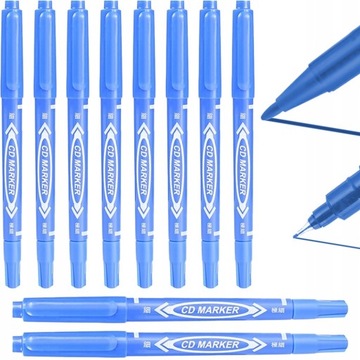 10x MARKER CIENKOPIS PISAK DWUSTRONNY DO PŁYT CD