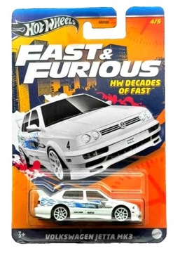 HOT WHEELS FAST AND FURIOUS HW DECADES OF FAST 4/5 VOLKSWAGEN JETTA MK3