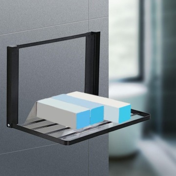 Складная полка для хранения полотенец для стиральной машины, черная