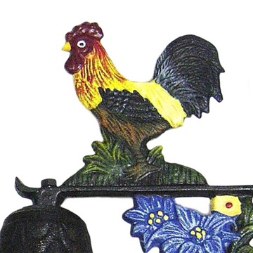 Литой разноцветный настенный колокольчик в деревенском стиле