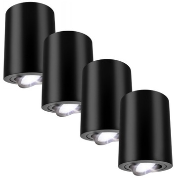 4x Oprawa sufitowa LED Halogenowa SPOT Tuba GU10 natynkowa DUŻA ruchoma