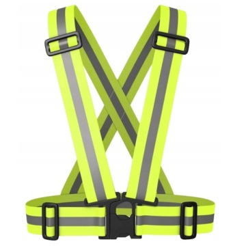 KAMIZELKA ODBLASKOWA OSTRZEGAWCZA DROGOWA ŻÓŁTA SZELKI UNIWERSALNA NA ROWER