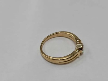 0.54 CT! Piękny złoty pierścionek/ 750/4.10g/R15.5