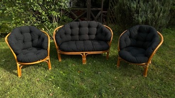 МЕБЕЛЬНЫЕ ПОДУШКИ ИЗ РОТАНГА, ЧЕРНЫЙ КОМПЛЕКТ