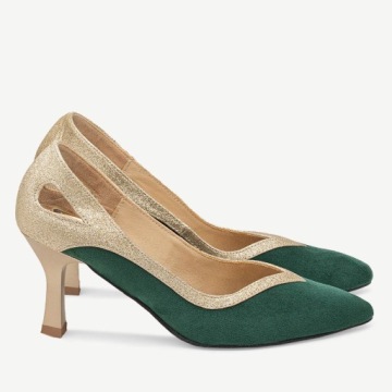 ЗАМШЕВЫЕ ШПИЛЬКИ BRILU POLISH С ВЫРЕЗАМИ KAYLA GREEN 39