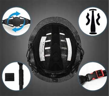 Kask rowerowy regulowany dla dorosłych na rower i skutery 58-61cm +LED+ USB