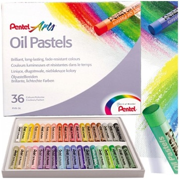 PASTELE OLEJNE PENTEL ARTS KREDKI 36 KOLORÓW MIĘKKIE ARTYSTYCZNE