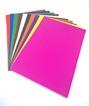 OZDOBNY KARTON PAPIER A4 KOLOROWY FALISTY BRYSTOL