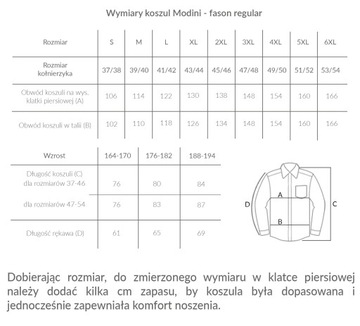 Biała koszula męska krótki rękaw MK21 164-170 42-R