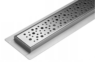 Odpływ liniowy prysznicowy 100 cm niski niska zabudowa 52 mm - wzór KROPLE