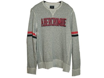 Abercrombie & Fitch koszulka męska szara longsleeve logo L