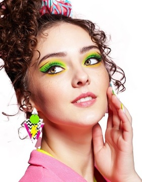 KOLCZYKI WISZĄCE RETRO LATA 80 GEOMETRYCZNE PIORUNY AKCESORIA