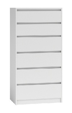 NOWOCZESNA KOMODA BIAŁA 70/140CM SZAFKA 6 SZUFLAD