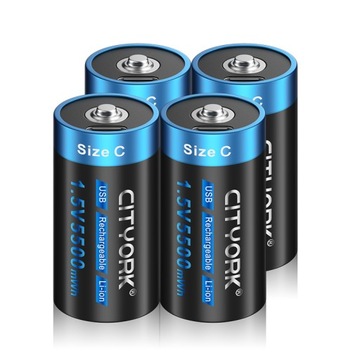 4 szt. 1,5 V 5500 mWh C Rozmiar LR14 Akumulator NIMH z kablem USB