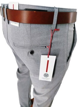 SPODNIE MĘSKIE SZARE ELEGANCKIE CHINOSY R2346 W38 PAS: 96-98 CM