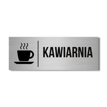 TABLICZKA KAWIARNIA RESTAURACJA 30x10CM ALUMINUM DRUK UV TRWAŁA ELEGANCKA