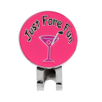 Alloy Golf Ball Marker With Golf Hat Clip Various Patterns Rose Red