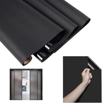 Оконная фольга 60x200 см, матовая черная, анти-УФ, самоклеющаяся