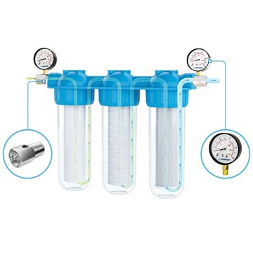 3-СТУПЕНЧАТЫЙ ФИЛЬТР ПРЕДВАРИТЕЛЬНОЙ ВОДЫ ДЛЯ ВСЕГО ДОМА, 3/4 КАРТРИДЖА