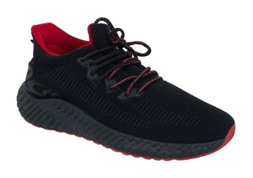 Czarne Buty Siatka Adidasy Wytrzymałe Lekkie Sportowe Sznurowane rozmiar 44