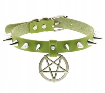 choker z kolcami pentagram kolce naszyjnik v5