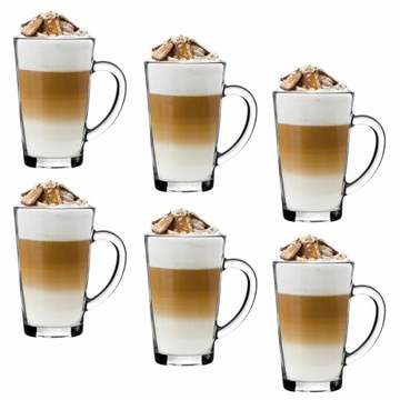 Набор кружек LATTE GLASS COFFEE GLASS TEA 12 шт + пенообразователь