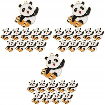 Kolczyki zawieszki Charms ze stopu Panda 30 szt