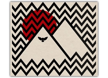 Plakat Balance 42x49 ptak Sowa zigzag Góry księżyc