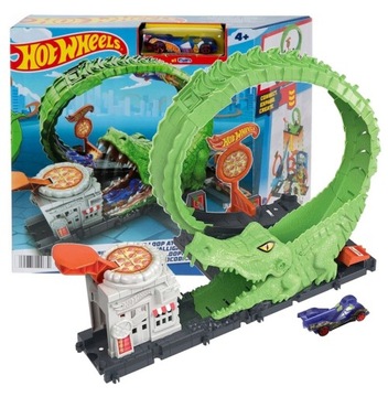 HOT WHEELS CITY ZESTAW TORÓW PĘTLA KROKODYLA + autko