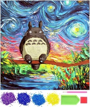 HAFT DIAMENTOWY MOZAIKA DIAMENTOWA TOTORO GHIBLI