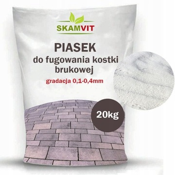 Piasek do Piaskowania KOSTKI BRUKOWEJ Zasypywania FUG Zasypka Kwarcowy 20kg