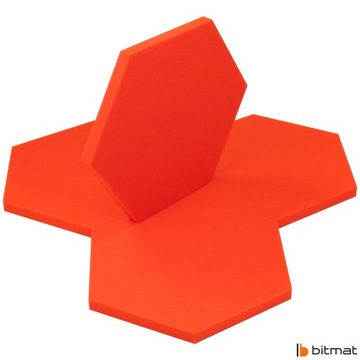 Pianki Wyciszające akustyczne Hexagony czerwone plaster miodu dwie grubości
