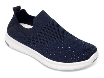 Buty sportowe Sneakersy z cyrkoniami Granatowe 39