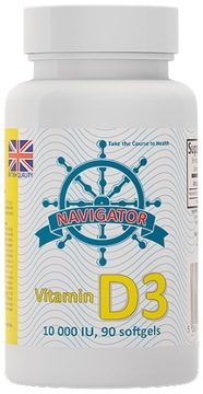 Navigator WITAMINA D3 10000 90k z lanoliny D-3 wysoka biodostępność z UK