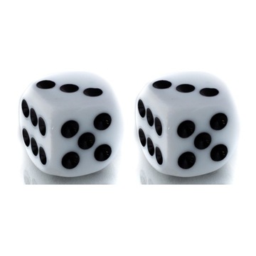 ZESTAW 2 KOSTEK K6 RPG BIAŁA 1,1 CM