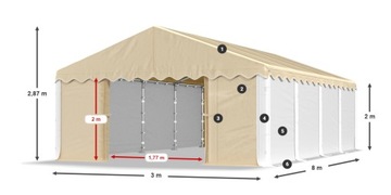 Палатка для хранения 3х8м Гаражи DAS 240 S