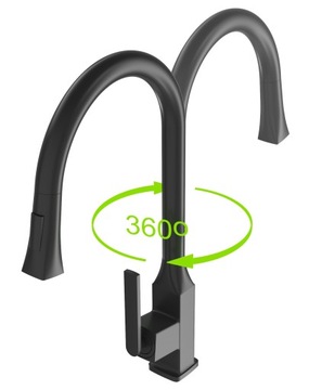 КУХОННЫЙ Смеситель С ВЫДВИЖНЫМ ИЗЛИКОМ, ДВУХФУНКЦИОНАЛЬНЫЙ ТРУБКА, МАТОВЫЙ ЧЕРНЫЙ PASO