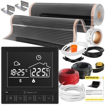 ZESTAW Mission Air Folia Mata Grzewcza PODCZERWIEŃ 100cm 2,5m² 160W/m² PTC