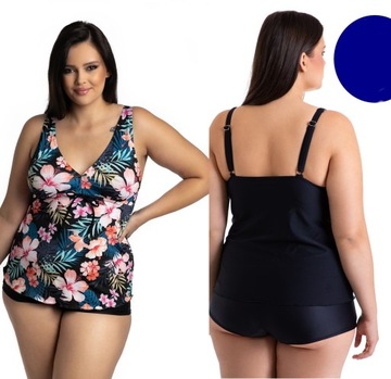 TANKINI STRÓJ KĄPIELOWY Duże rozmiary 4XL 46 48 50 Z TUNIKĄ I SZORTAMI