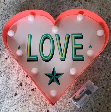 LED światełka ledowe LOVE serce 30x30cm