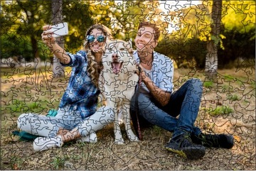 Puzzle EKO z Drewna z Personalizacją Puzzle z twoim zdjęciem Foto L