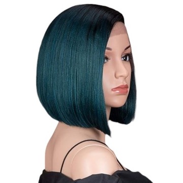 Style Icon Prosta kwadratowa peruka z włókien syntetycznych 23 cm