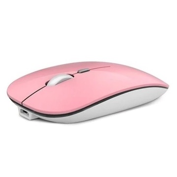 Mysz bezprzewodowa cienka 2400 DPI akumulator WiFi sensor USB | Różowa