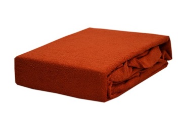 Prześcieradło frotte z gumką rozmiar 80x160 rudy
