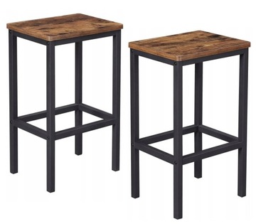 STOŁEK TABORET WYSOKI HOKER RUSTYKALNY LOFT ZESTAW 2SZT