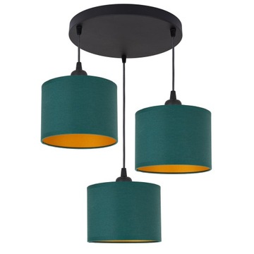 LAMPA WISZĄCA OKRĄGŁA MINI ABAŻUR TKANINA LED